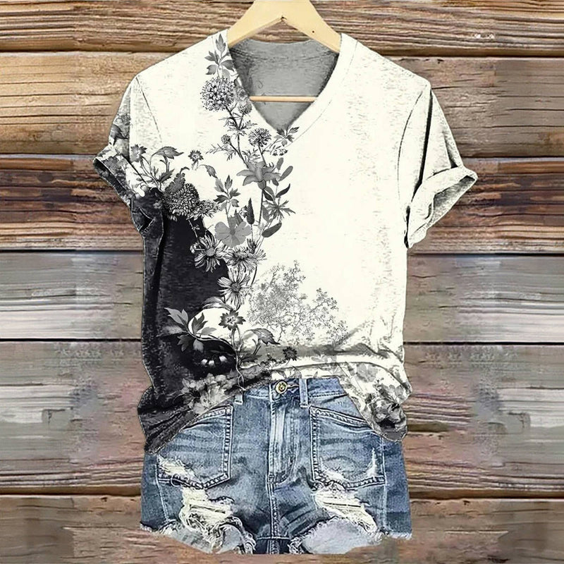 Vintage Floral Print T-Shirt