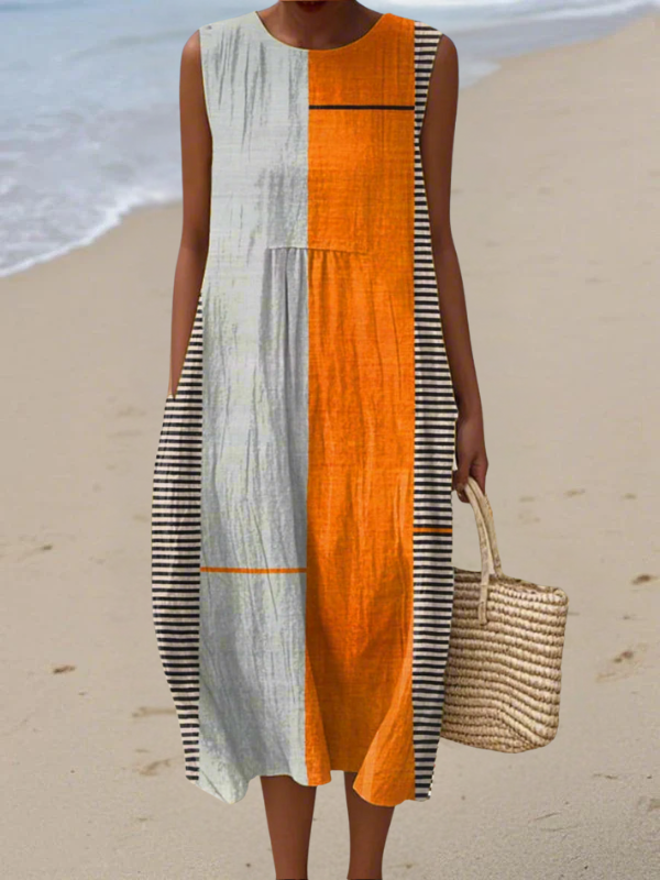 Opal Color Block Midi Dress - Elena Harper
