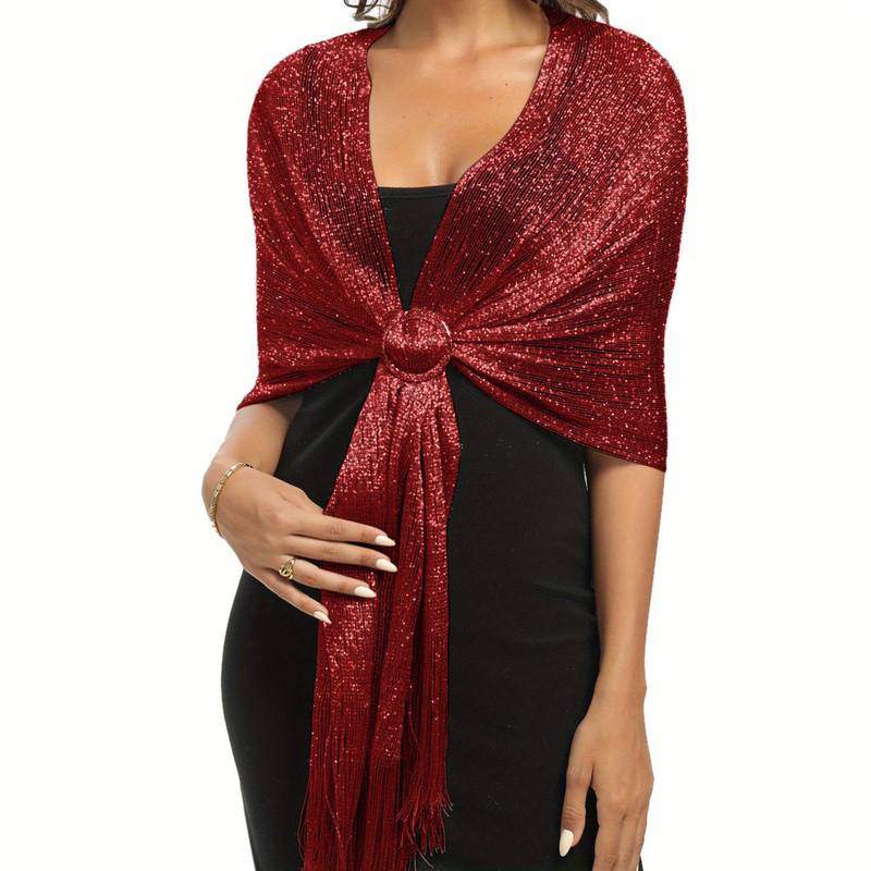 Shoshana - Elegant Decorative Shawl Lace Tassel With Metallic Scarves