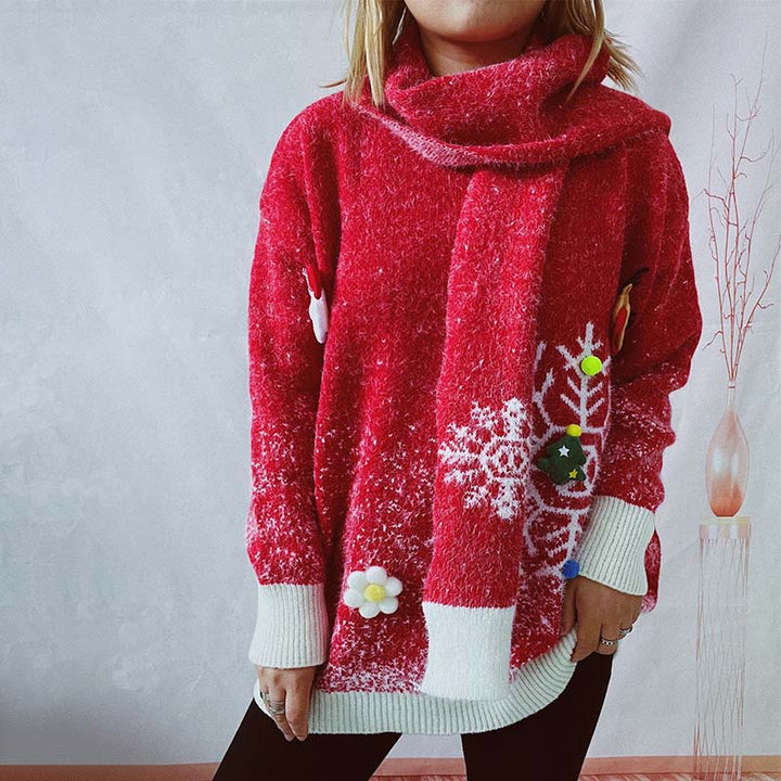 Two-Piece Sweater and Christmas Scarf