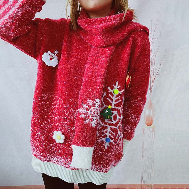 Two-Piece Sweater and Christmas Scarf