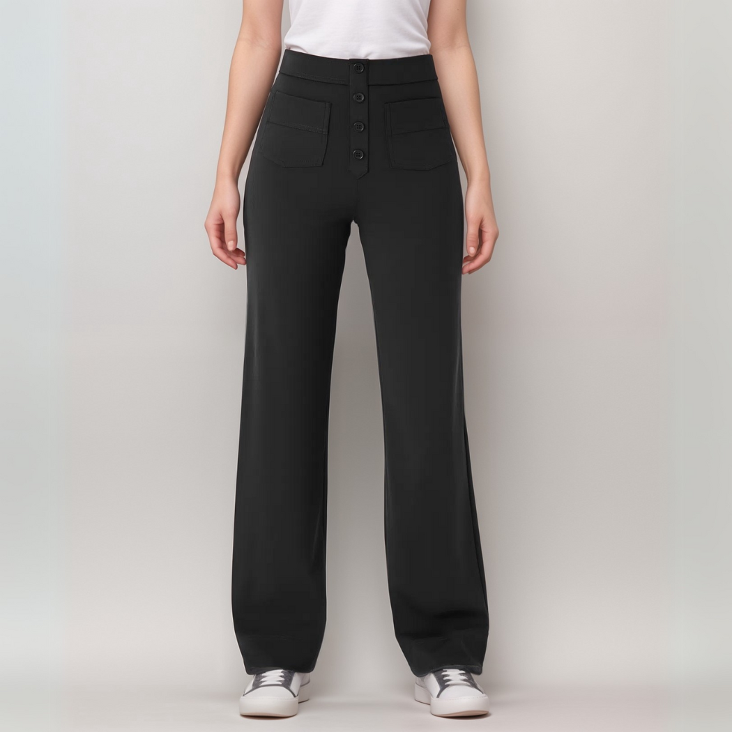 Elsa Trendy Elastic High Waist Sculpt Pants, view 2 - Elena Harper