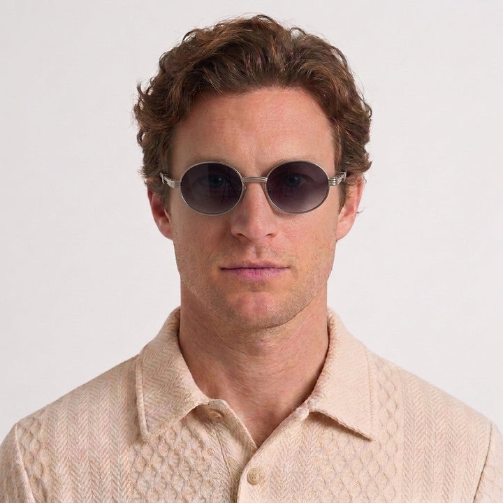Vintage Round Sunglasses with Wood Details for Men
