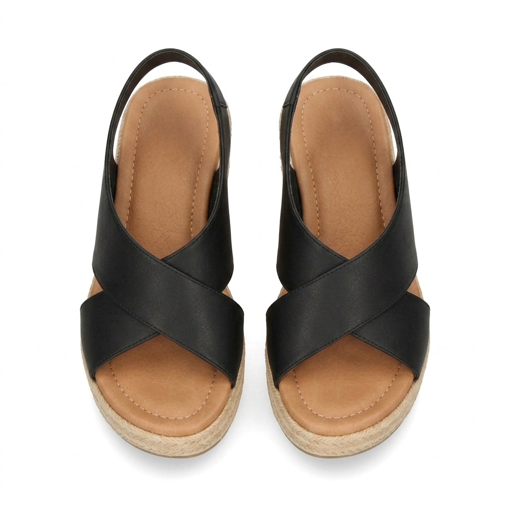 Crossover Espadrille Wedge Sandals Summer