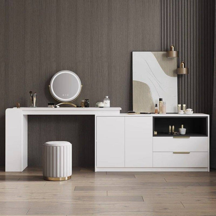 Home Decor: Stylish Round Storage Ottoman with Mirror Finish