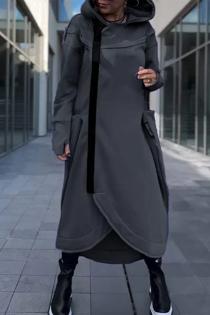 RILEY – FUTURISTIC HOODED LONG COAT