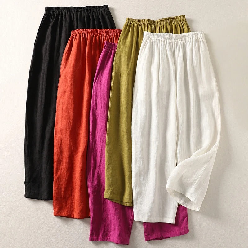 Amalia - Fluid Cotton and Linen Pants