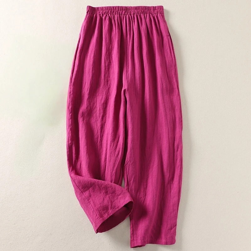 Amalia - Fluid Cotton and Linen Pants