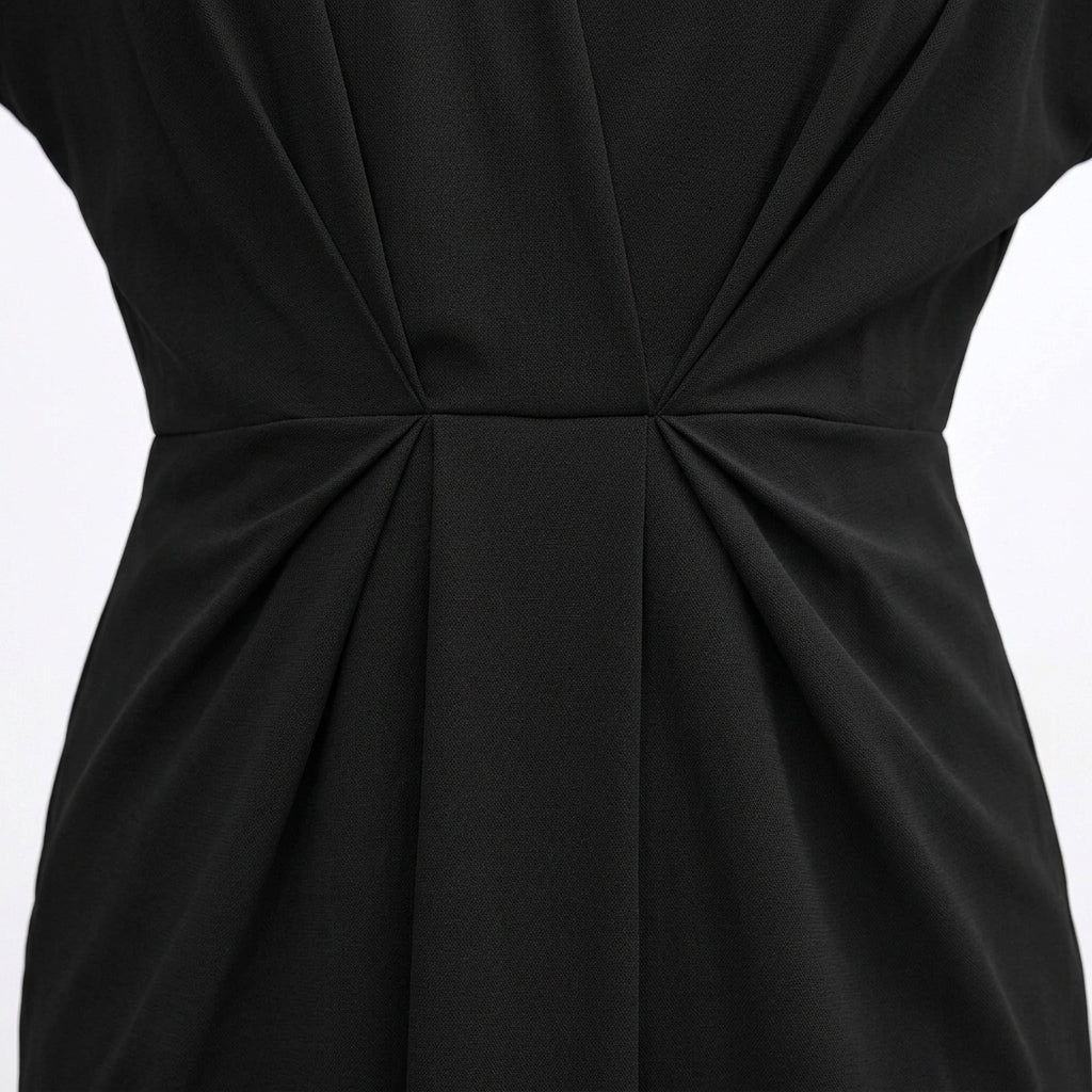 Black Wrap Midi Dress Cocktail