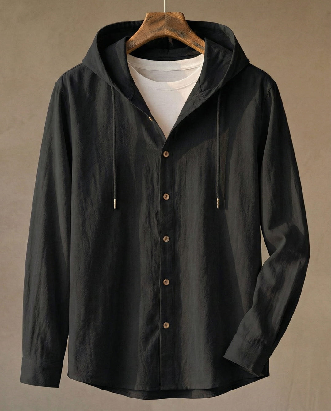 ELENA HARPER™  |  LINEN HOODED SHIRT FOR MEN