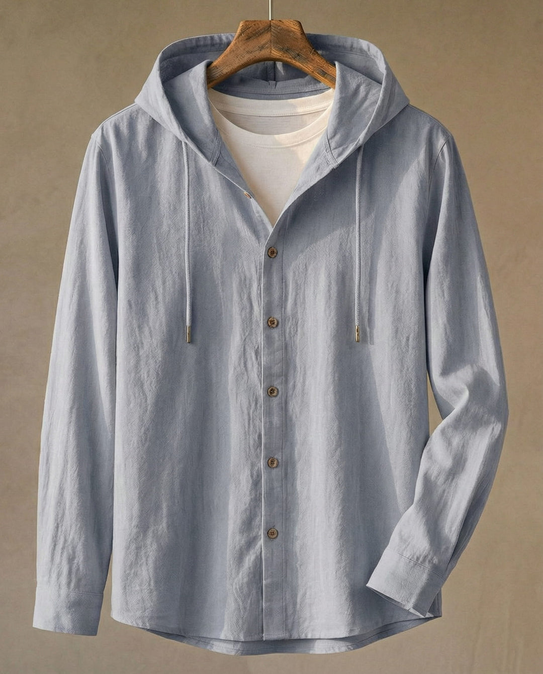 ELENA HARPER™  |  LINEN HOODED SHIRT FOR MEN
