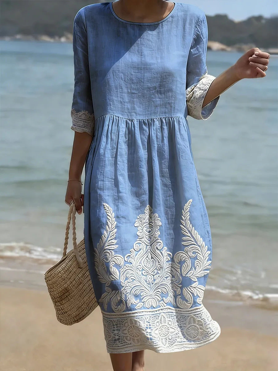 Amber Elegant Floral Dress - Elena Harper