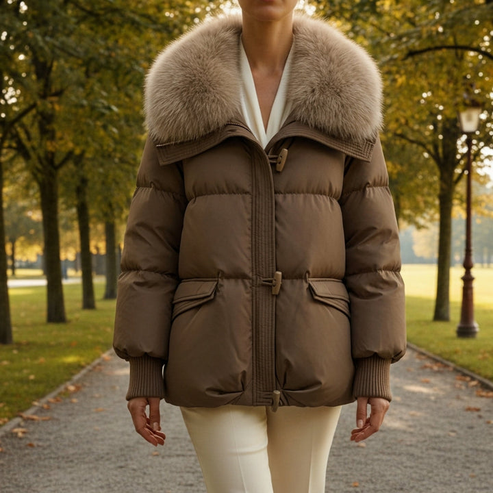 Blaivelle Puffer Jacket with Faux Fur Collar