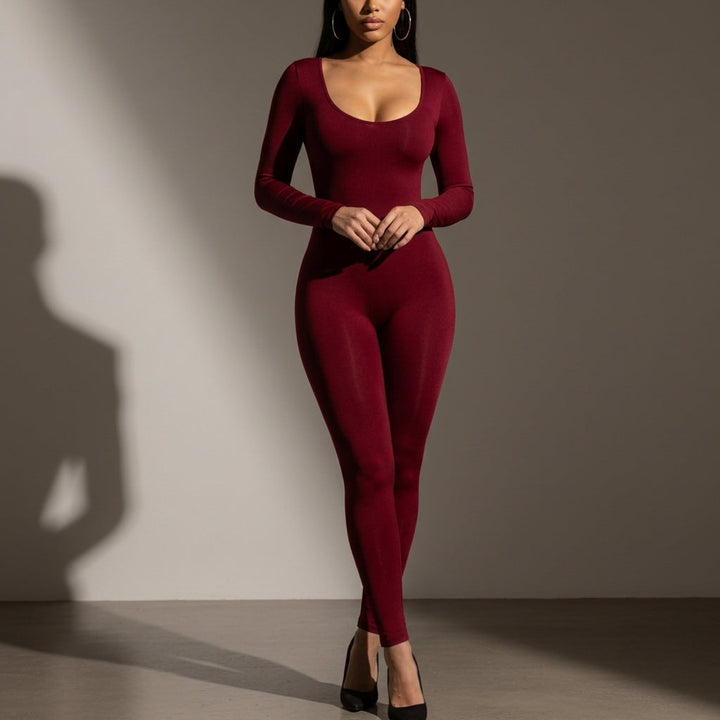 Marévia Solid Color Skinny Jumpsuit