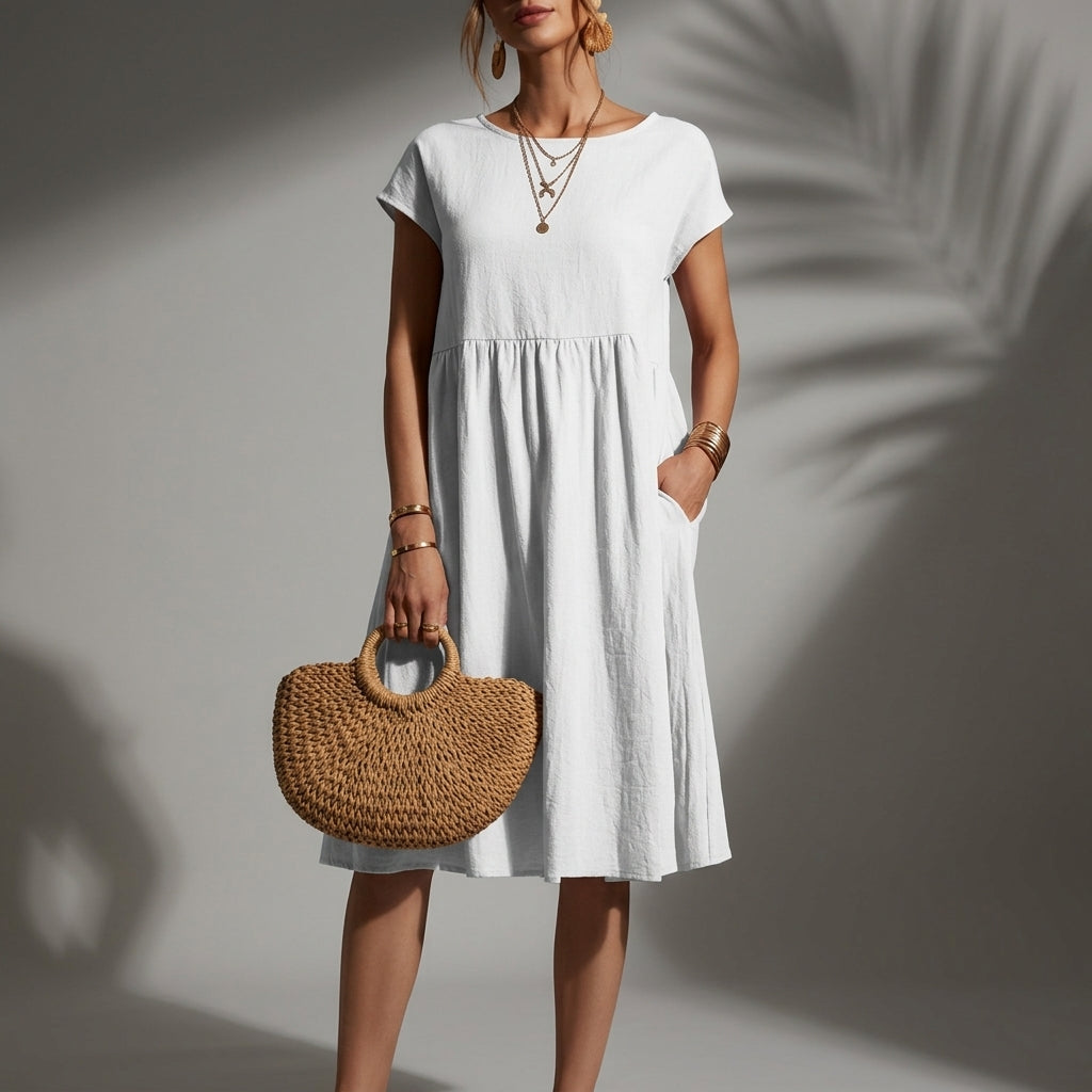 Breezy Cap-Sleeve Midi Dress