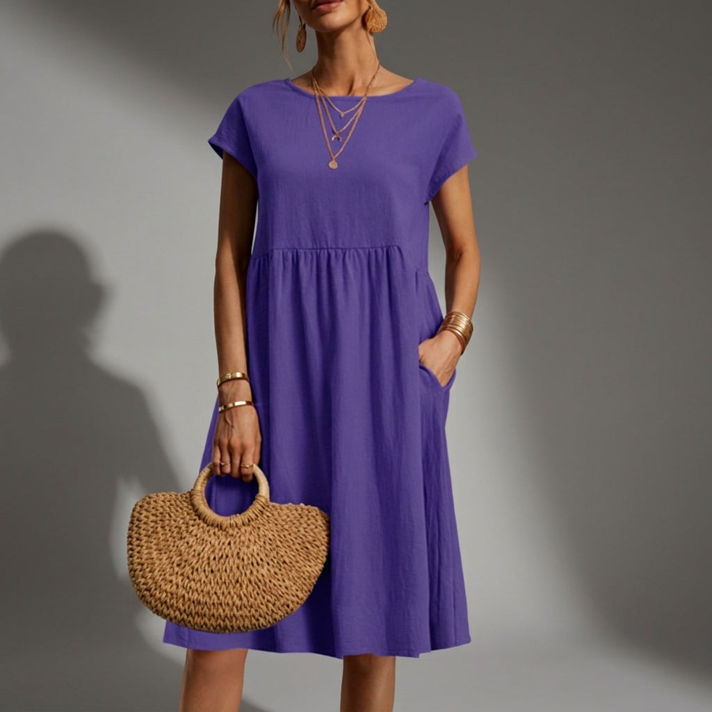 Breezy Cap-Sleeve Midi Dress