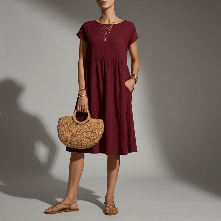 Breezy Cap-Sleeve Midi Dress