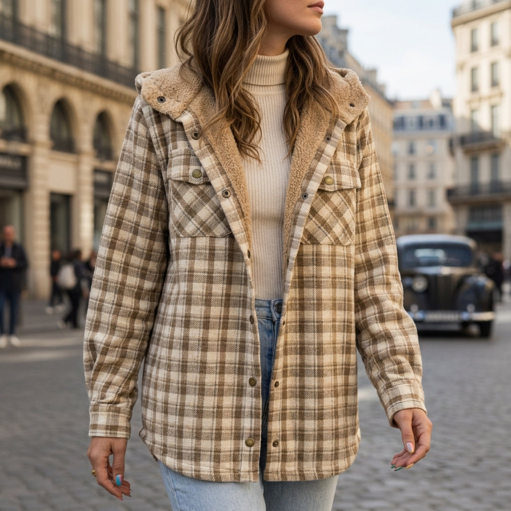 Arles Hooded Plaid Jacket