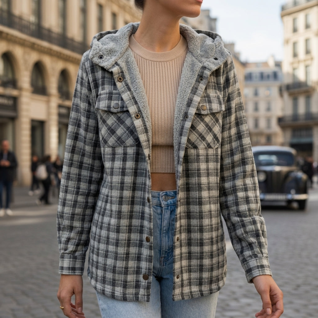 Arles Hooded Plaid Jacket