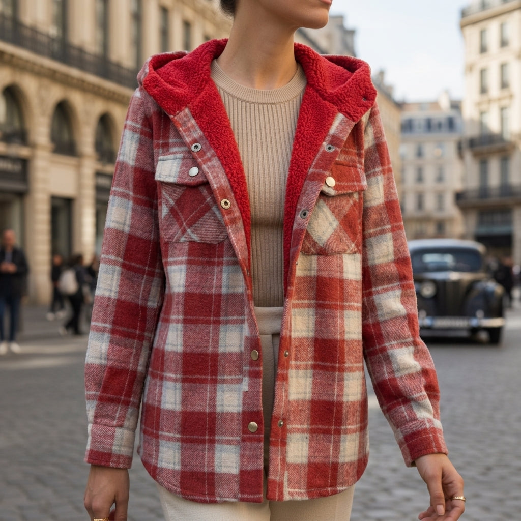 Arles Hooded Plaid Jacket