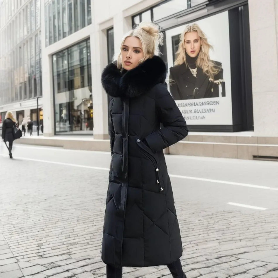 Long Quilted Coat with Hood - Isolde