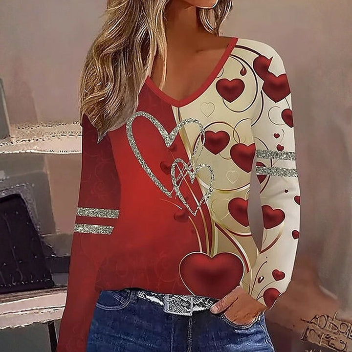 Vintage Heart Print T-Shirt