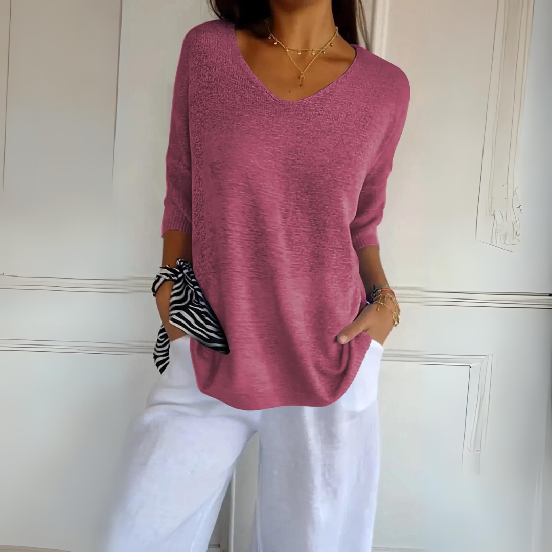 Marij - Women's Casual Jersey with V-Neck