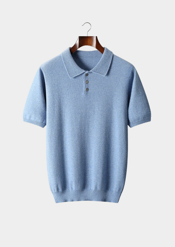 100% CASHMERE CLASSIC POLO SHIRT.