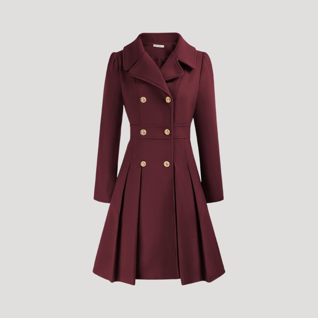 Elegant Double-Breasted Women's Overcoat