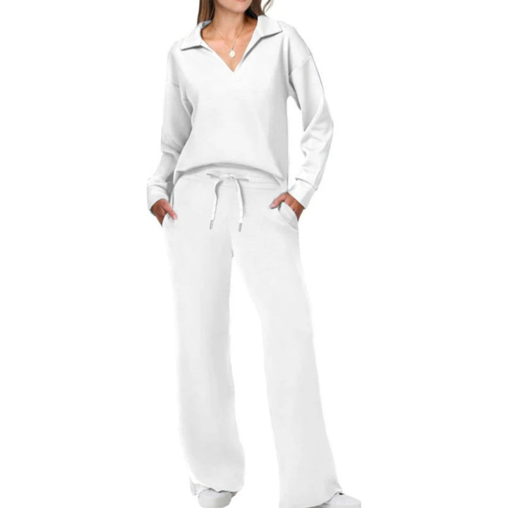 Casual Women's Two-Piece V-Neck Set – Chic and Comfortable Outfit