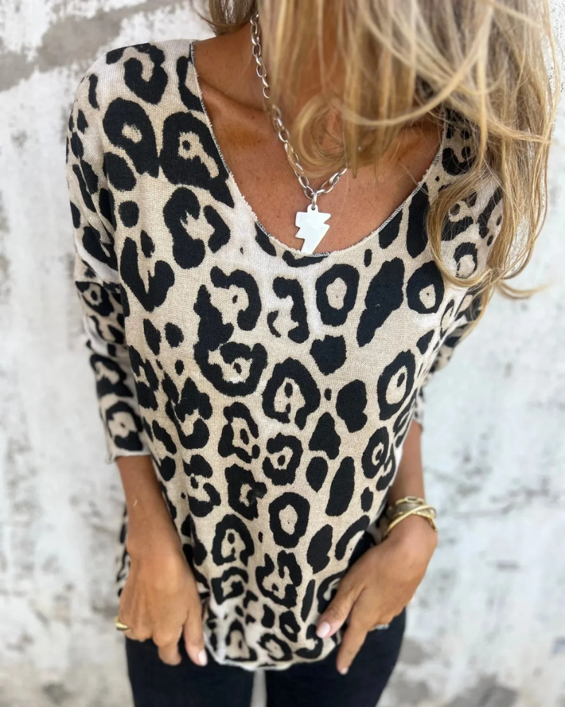Serana Leopard Print Blouse - Elena Harper