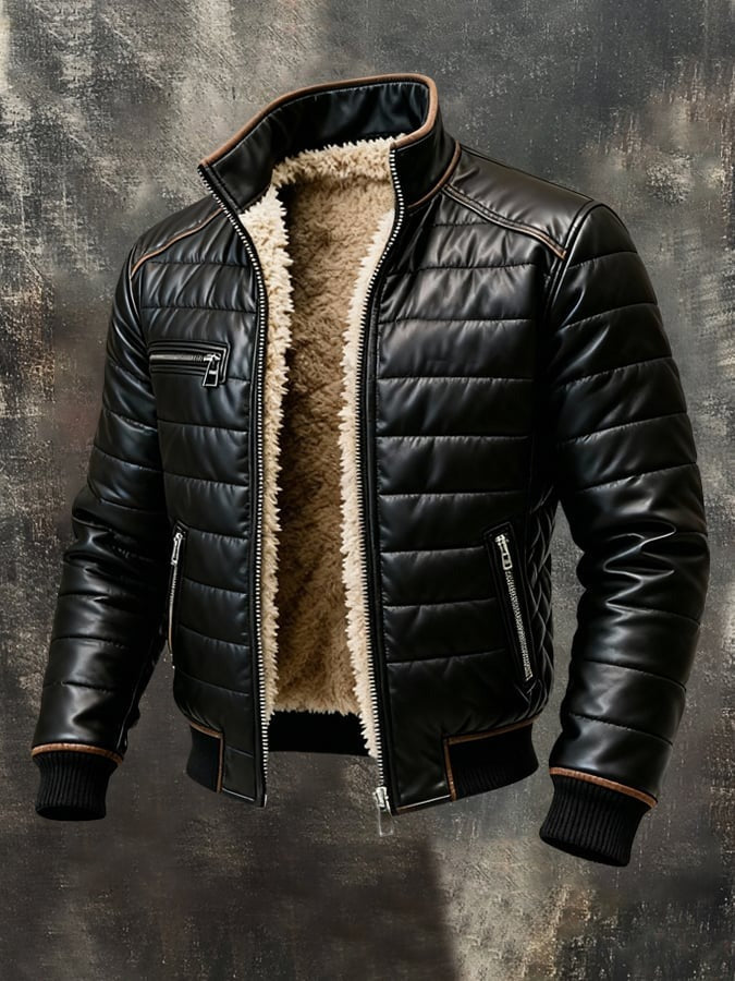 Mason™ | Black Quilted Jacket with Sherpa Lining