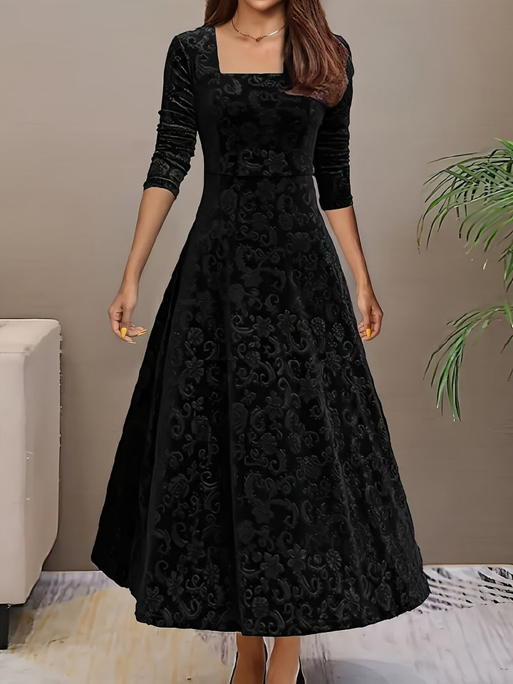 Karin | Women's Floral Velvet Dress for Formal Occasions
