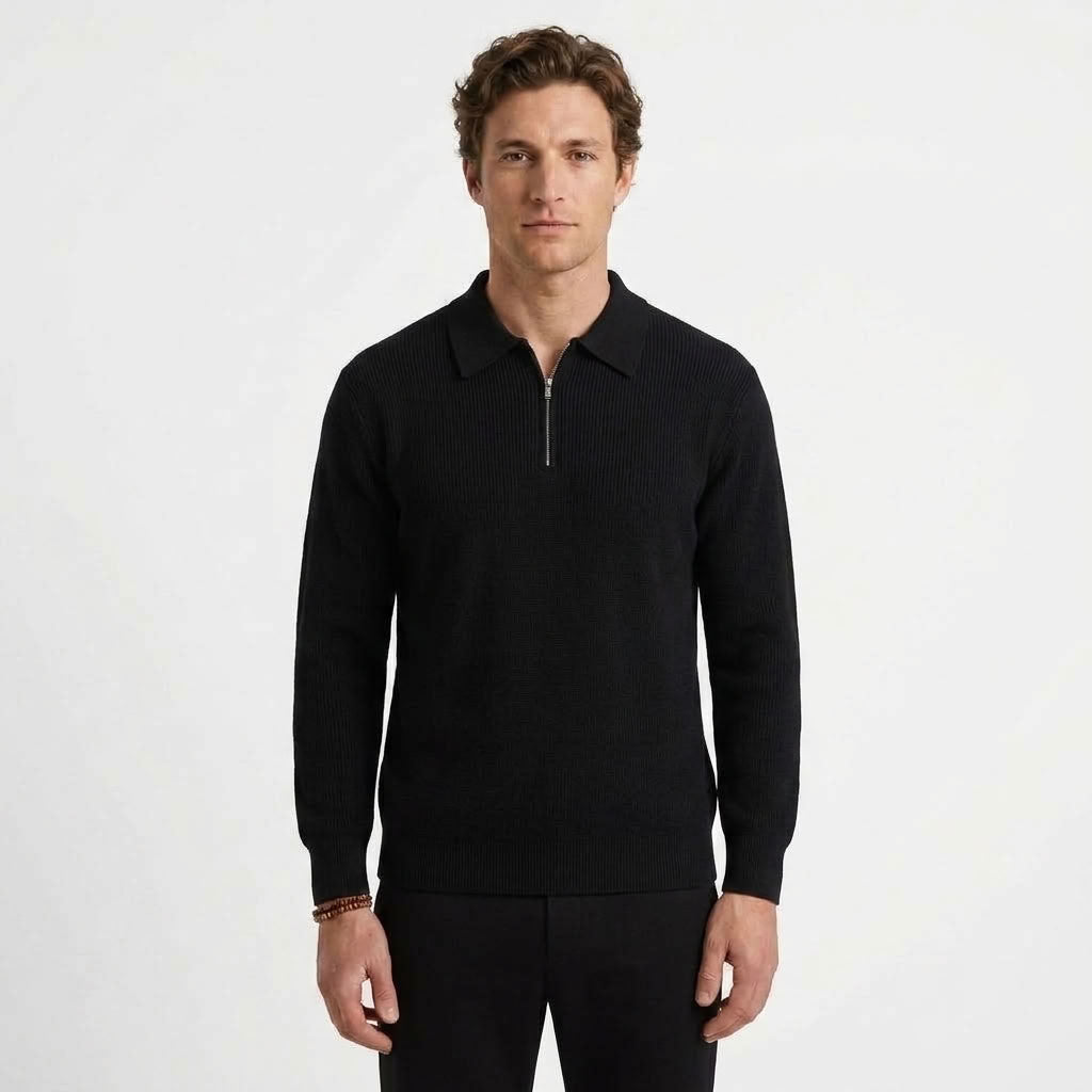 High Neck Half-Zip Sweater