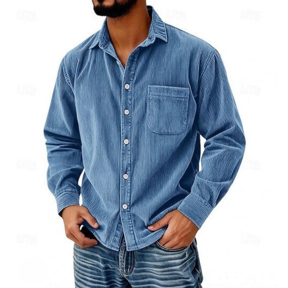 LAURENT MONACO | CORDUROY BUTTON-UP SHIRT FOR MEN