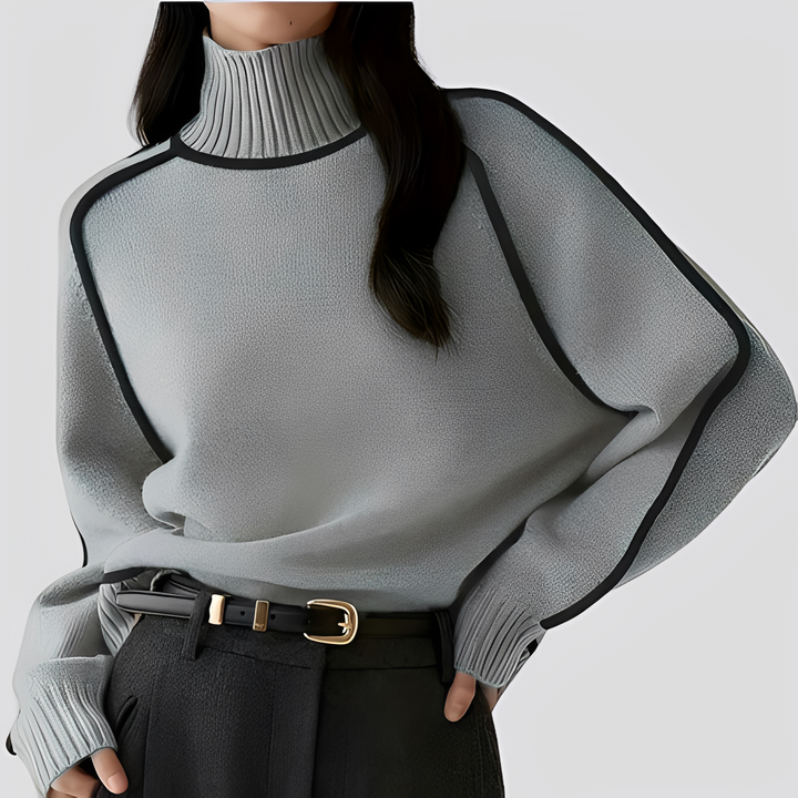 Azalea Stylish and Comfortable Turtleneck Sweater, view 4 - Elena Harper