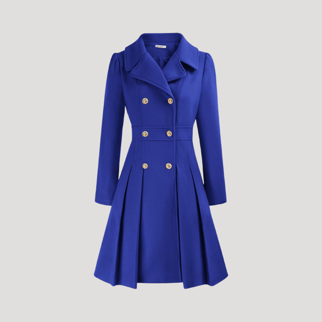 Elegant Double-Breasted Women's Overcoat