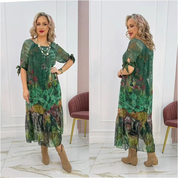 Akarsha Elegant Short Sleeve Dress - Elena Harper
