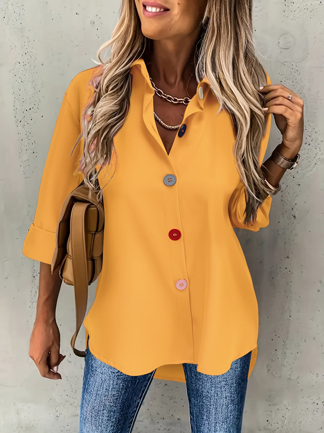 CHIC BLOUSE WITH BUTTONS FOR WOMEN