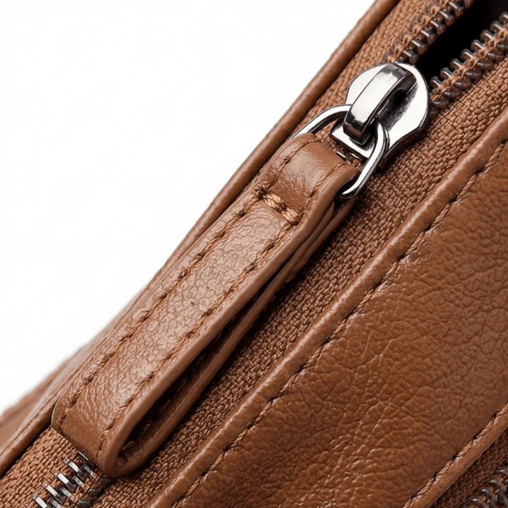 Caressa Soft Leather Multi Pocket Crossbody Bag - Elena Harper