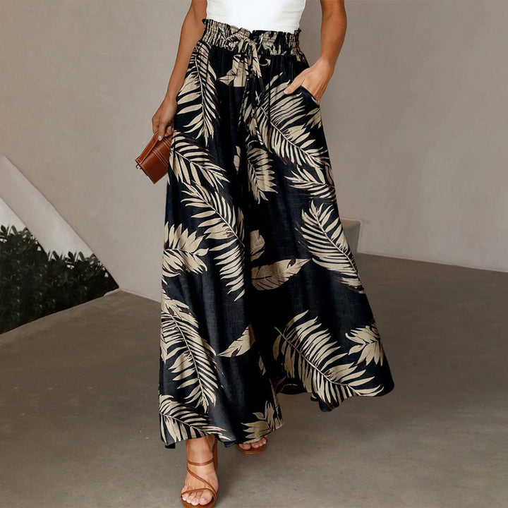 Popular Pants with Side Pockets and Floral Print - Elena Harper