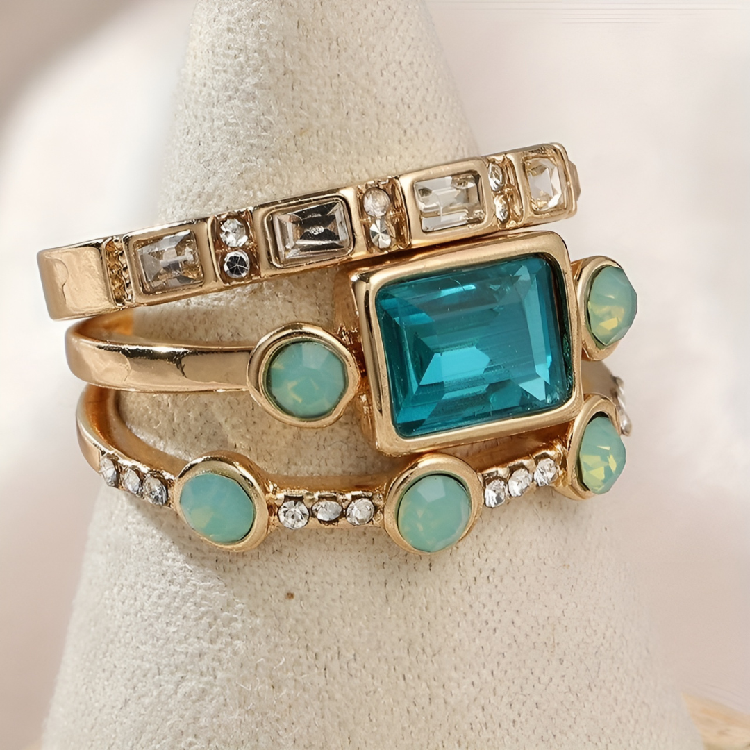 Danijela Oldtimer Ring Set, view 2 - Elena Harper