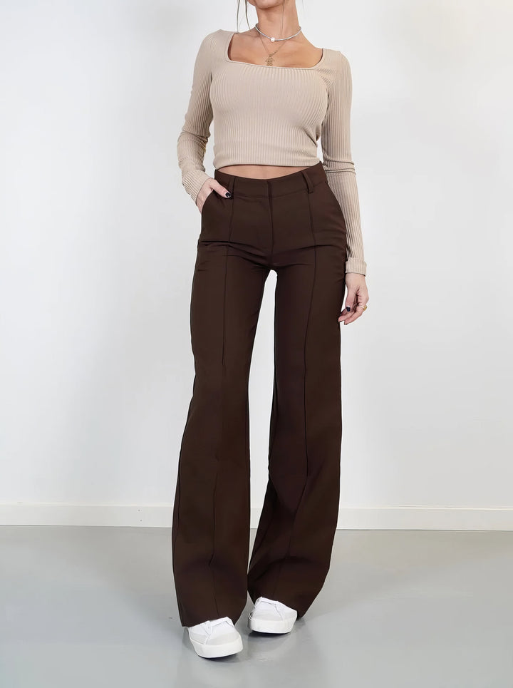 Arna | Elegant High-Waist Pants with Straight Leg