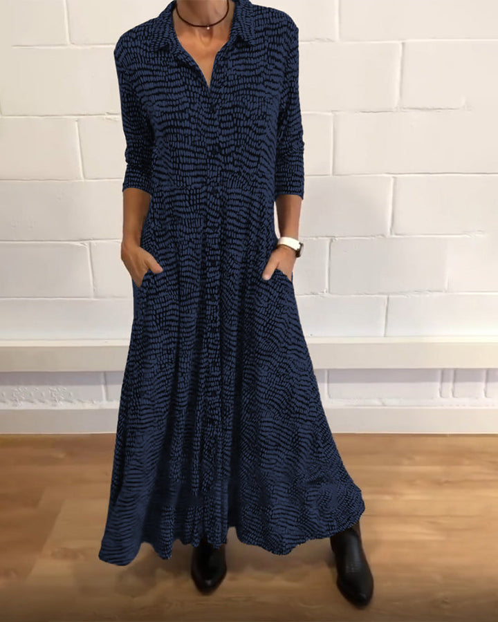 Mathea - Long Sleeve Maxi Dress With Pockets