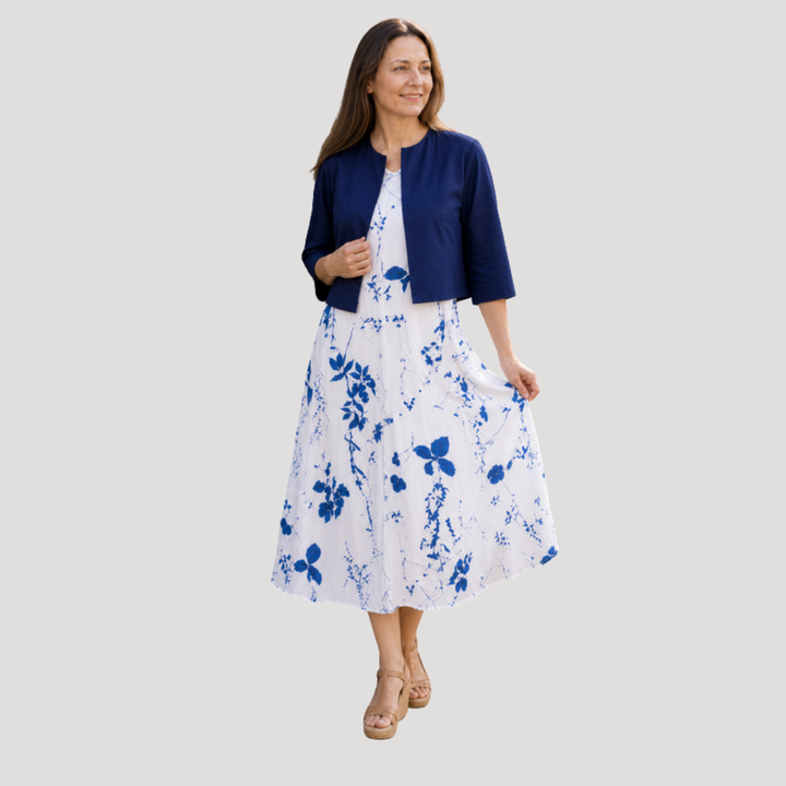 Women's Autumn Outfit | Crop Top and Dress