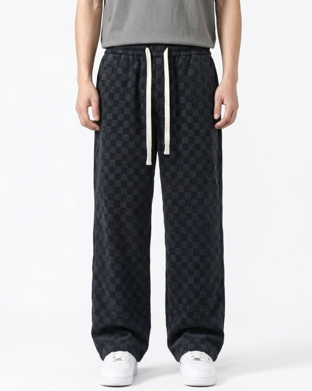 Checkered Relaxed Lounge Sweatpants For Men