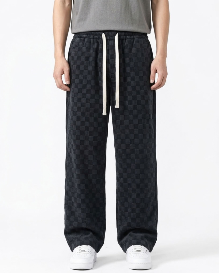 Checkered Relaxed Lounge Sweatpants For Men