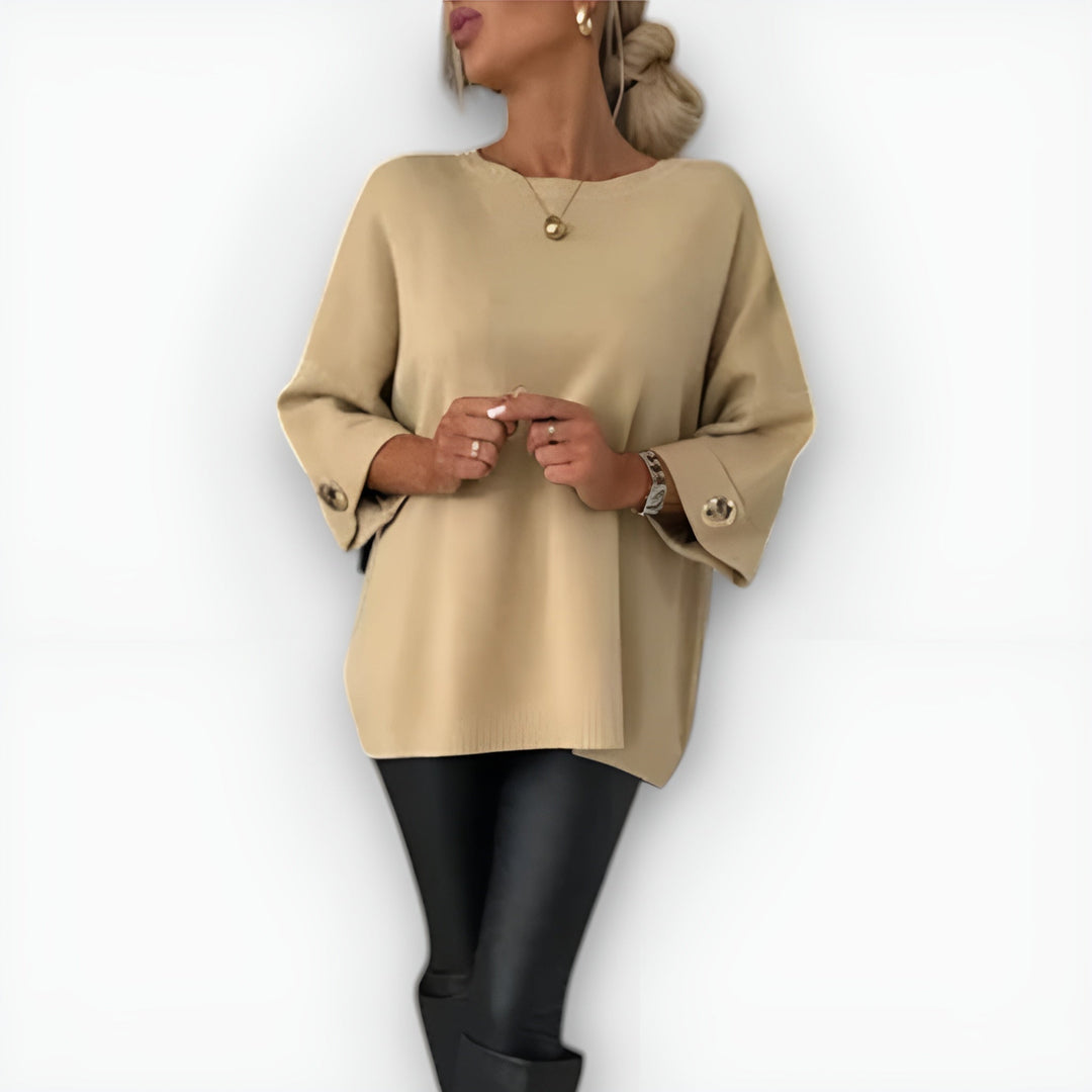 HAILEY – OVERSIZED BUTTON-CUFF SWEATER
