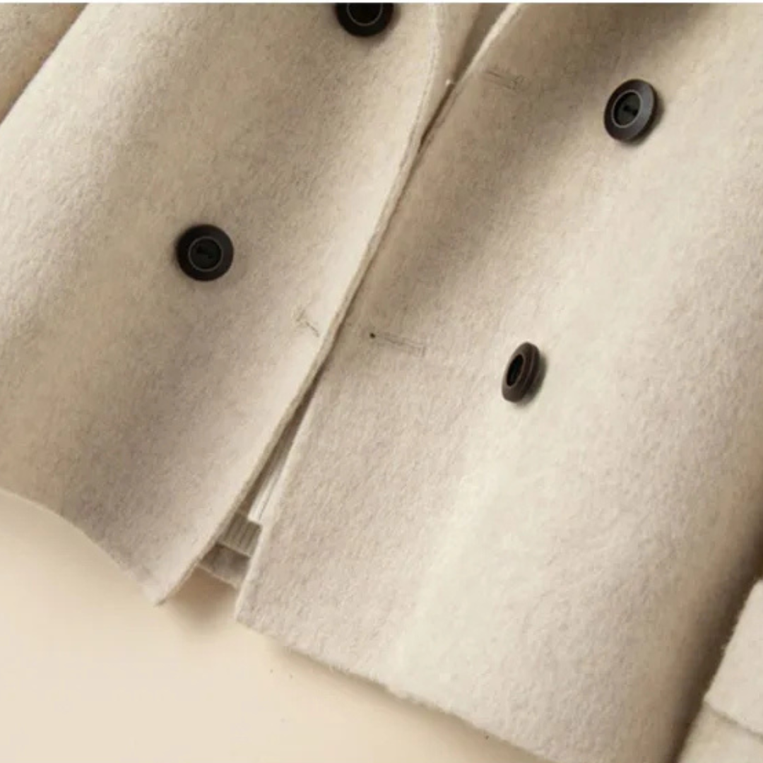 Elegant Double-Breasted Blazer for Women – Stylish Lapel Jacket