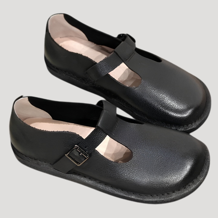 Flat Mary Jane Shoes for Women with Buckle Strap